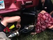 Mabuk, Wanita Ini Masukkan Kepala ke Knalpot Truk dan Tersangkut